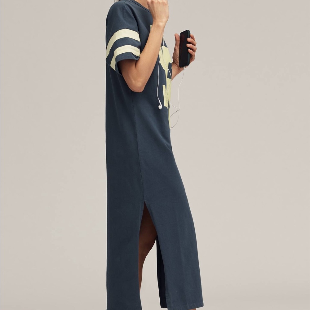 Anthropologie Daily Practice Graphic T-Shirt Midi Dress L - Picture 4 of 6